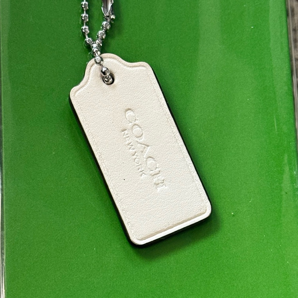 Coach White Leather Bag Tag